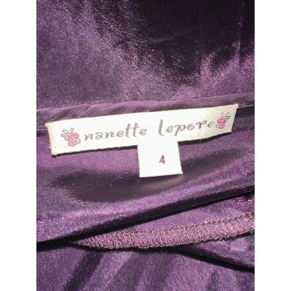 NANETTE LEPORE PURPLE SILK SLIPDRESS 4 - Picture 4 of 7